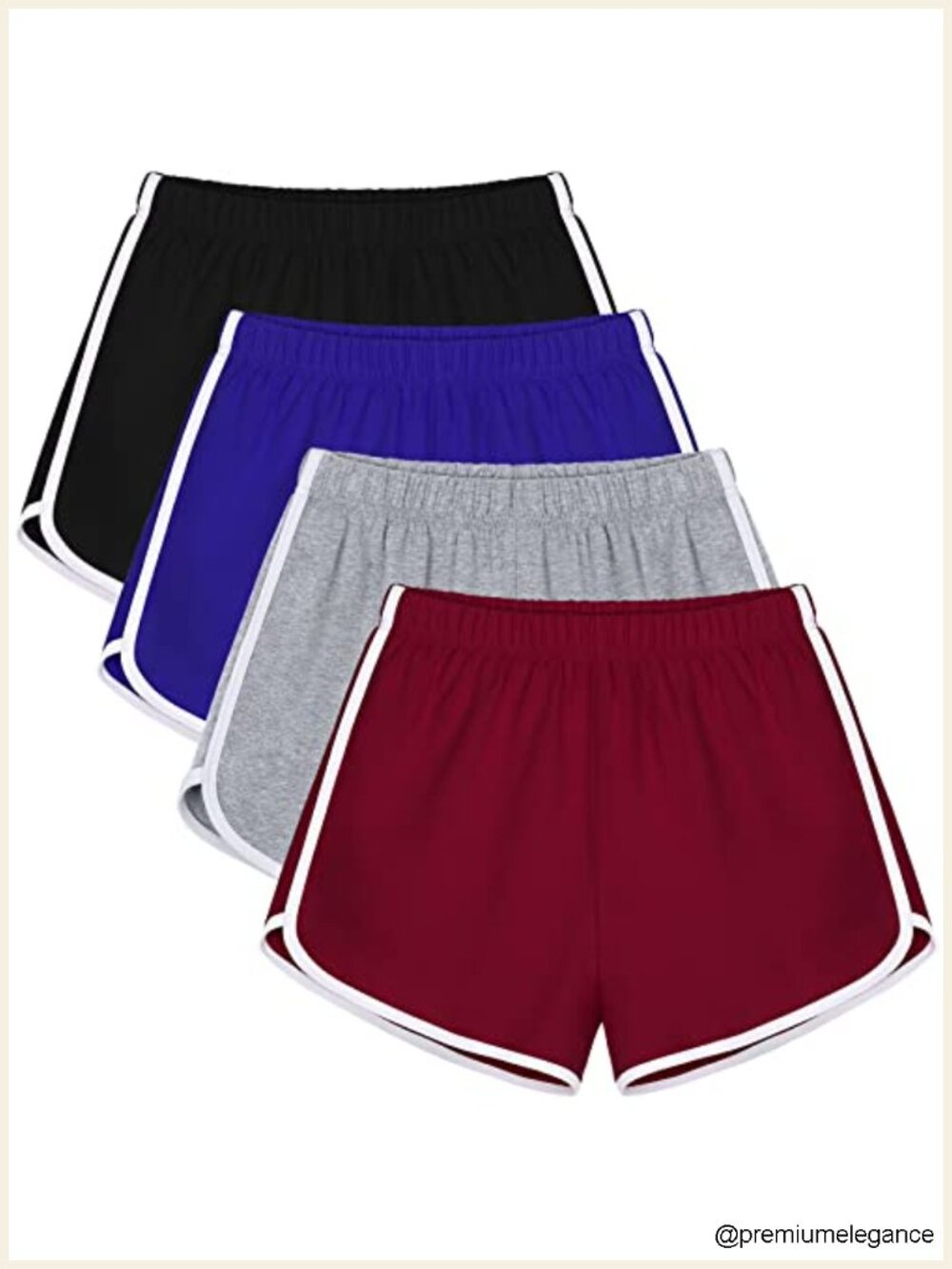 Women's Cotton Yoga Shorts with Pockets 4 Pack Athletic Running Shorts High
